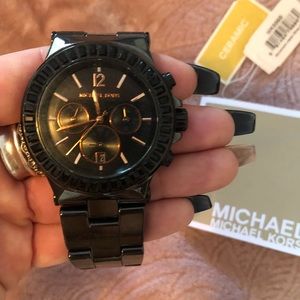 Micheal Kors black ceramic watch